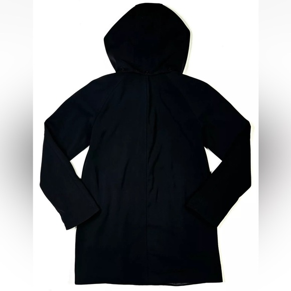 London Fog Trench Coat Women’s PM Black Softshell Metal Buckles Hooded Jacket - Picture 2 of 14